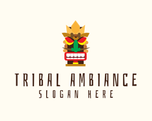 Tribal Tiki Mask logo design