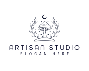 Mushroom Night Plant logo design