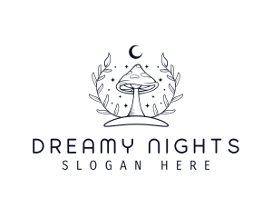 Mushroom Night Plant logo design