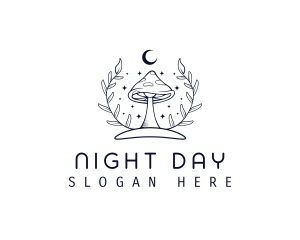 Mushroom Night Plant logo design