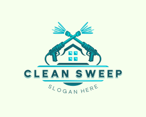 Pressure Washer Cleaning logo design