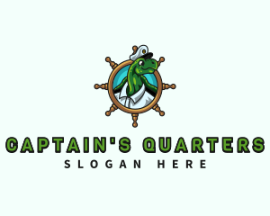 Turtle Captain Sailor logo design