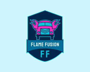 Flame Delivery Truck logo design