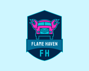 Flame Delivery Truck logo design