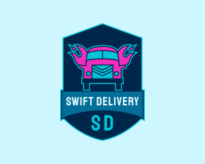 Flame Delivery Truck logo design