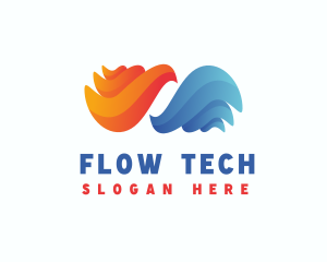 Fire Water Flame Fluid logo design