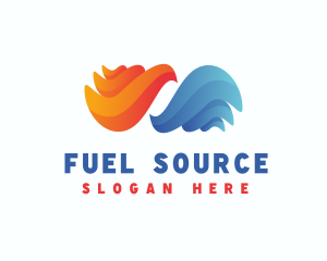 Fire Water Flame Fluid logo design