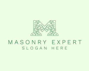 Natural Leaf Letter M logo design