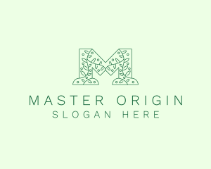 Natural Leaf Letter M logo design