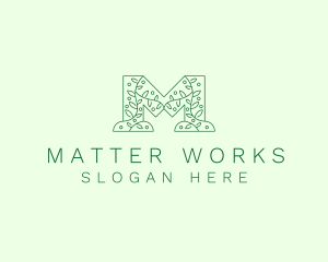 Natural Leaf Letter M logo design