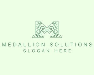 Natural Leaf Letter M logo design