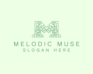 Natural Leaf Letter M logo design