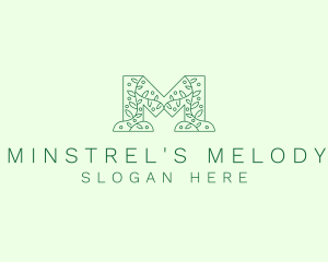 Natural Leaf Letter M logo design