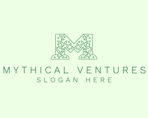 Natural Leaf Letter M logo design