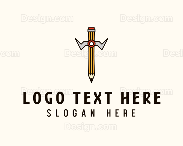 Writing Pencil Sword Logo