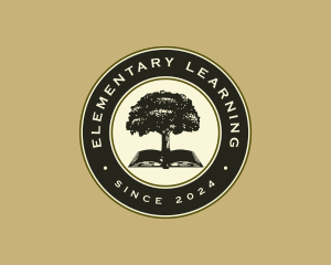 Book Library Learning Tree logo design