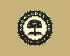 Book Library Learning Tree logo design