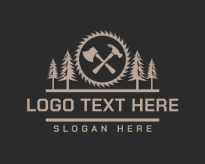 Forest Lumberjack Woodwork Logo