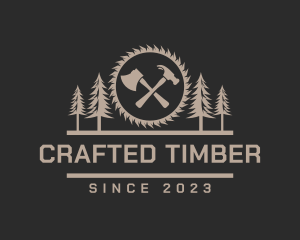 Forest Lumberjack Woodwork logo design