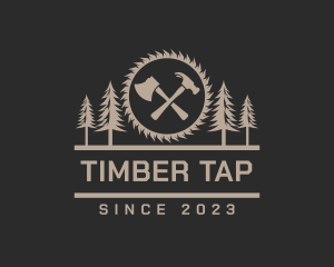 Forest Lumberjack Woodwork logo design