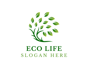 Green Natural Tree logo design