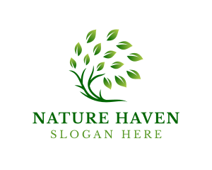 Green Natural Tree logo design