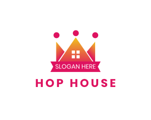 Pink Crown House logo design