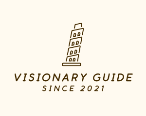 Minimalist Leaning Tower of Pisa  logo