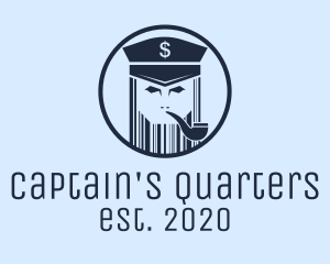 Blue Barcode Captain logo design