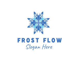 Winter Cool Snowflake logo design