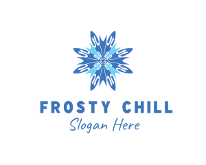 Winter Cool Snowflake logo design