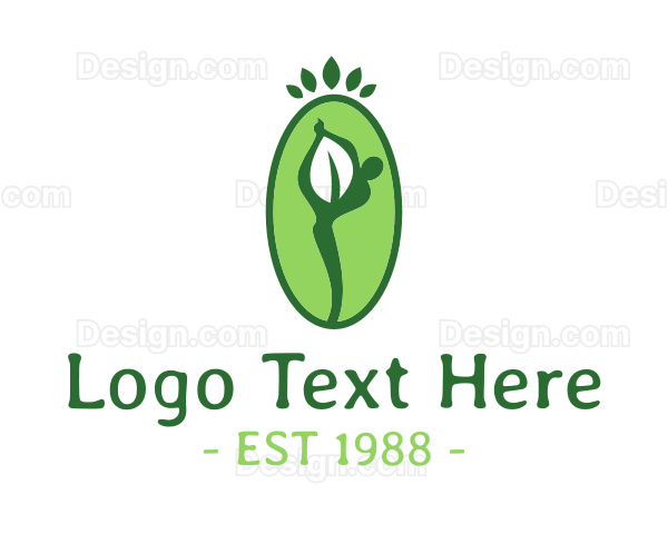 Yoga Person Leaf Logo