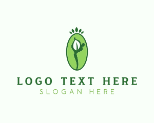 Yoga Person Leaf logo