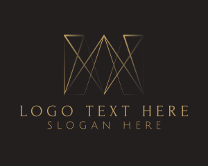 Gold Sharp Letter M Logo