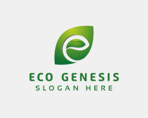 Natural Leaf Letter E logo design