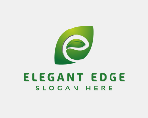 Natural Leaf Letter E logo design