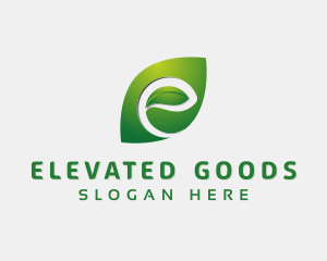 Natural Leaf Letter E logo design