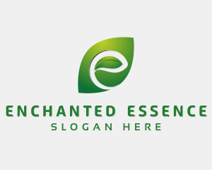 Natural Leaf Letter E logo design