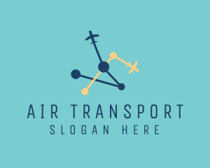 Airplane Travel Route logo design