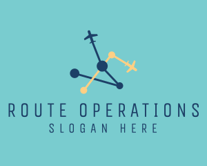 Airplane Travel Route logo
