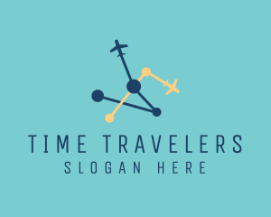 Airplane Travel Route logo design