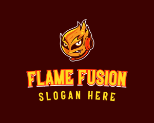 Flaming Fireball Esport logo design