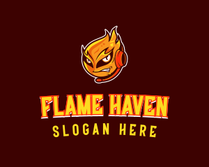 Flaming Fireball Esport logo design