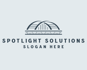 Ruler Arch Bridge Structure logo design