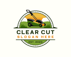 Lawn Mower Yard Landscaping logo design