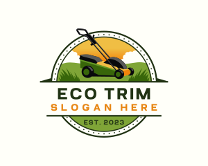 Lawn Mower Yard Landscaping logo design