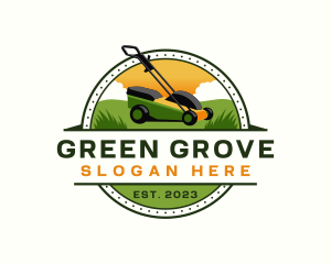 Lawn Mower Yard Landscaping logo design