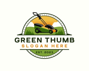 Lawn Mower Yard Landscaping logo design