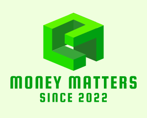 3D Green Construction Block logo