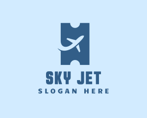 Plane Airline Ticket logo design